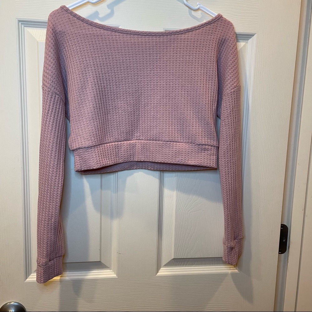 Pink SHEIN Waffle Sweater
